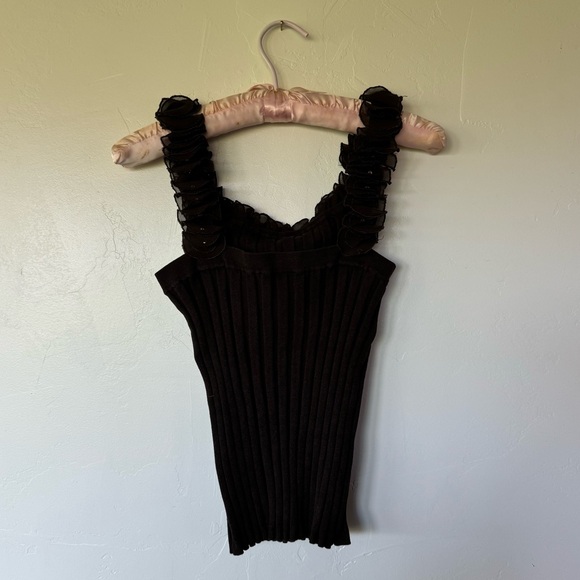 EVIE Ruffled Sequin Tank Top - Picture 2 of 5